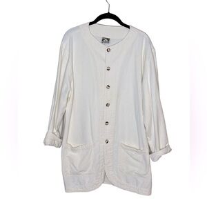 CALIFORNIA DRAWSTRINGS Cream Button Down Jacket‎